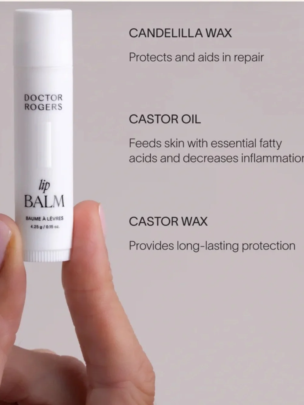Doctor Rogers Castor Oil Healing Lip Balm - White